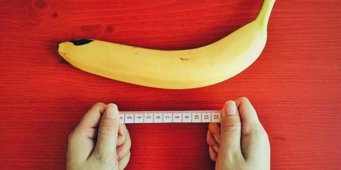 вимір члена перед збільшенням на прикладі банана